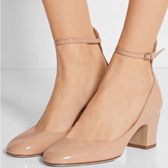 Valentino Garavani Shoes - valentino tango 38.5 block heels tan leather beige light pink tan-go